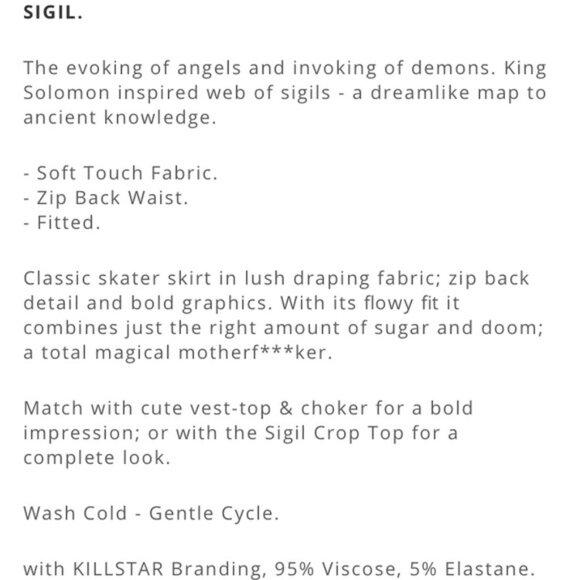 KILLSTAR Sigil witchy occult skater skirt - Picture 5 of 11